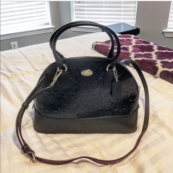 Download Coach Bags Coach Black Glossy Handbag Crossbody Eeuc Poshmark