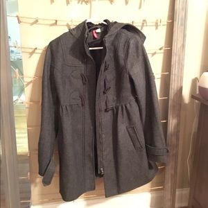 H&M gray tweed pea coat