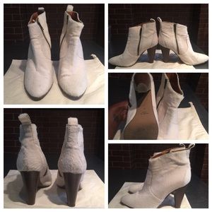 Madewell ivory calf hair ankle boot