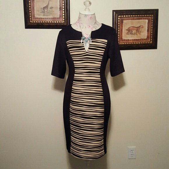 Connect Apparel Dress Black and Tan