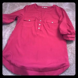41 Hawthorne Ruby Red Tunic Top