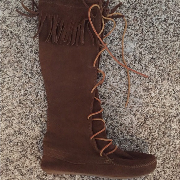 Minnetonka knee high moccasins