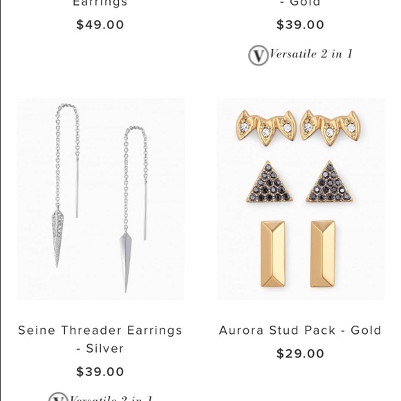 Stella & dot aurora stud pack gold