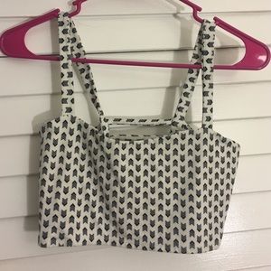 Back and white chevron crop top