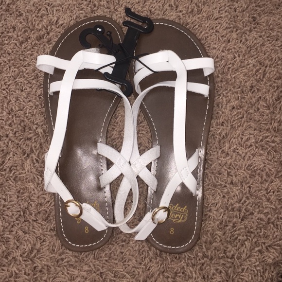 Faded Glory White strapped sandals