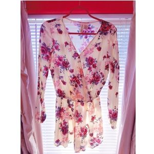 Mimi Chica Long Sleeve Floral Romper