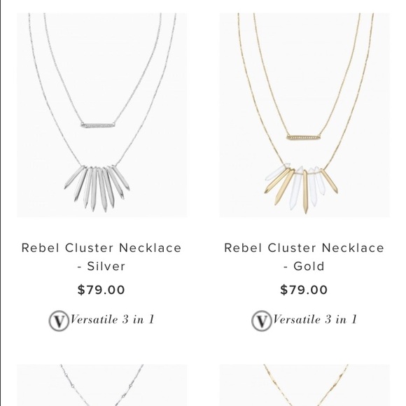 Stella & dot rebel cluster necklace gold