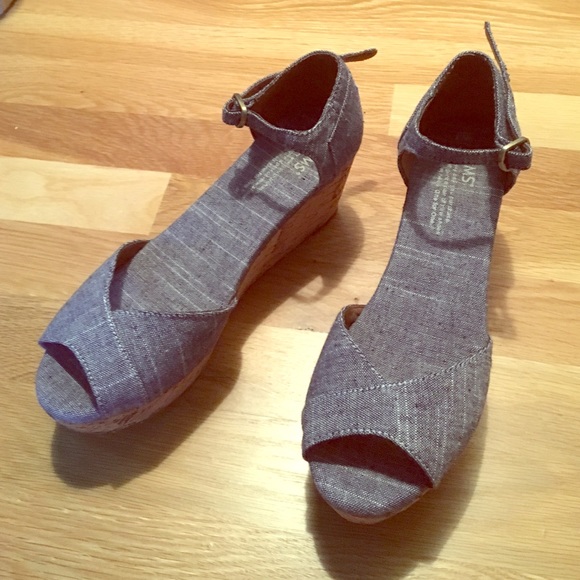 TOMS Cork Wedge Heels