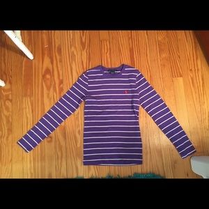 Polo Ralph Lauren Purple & White Stripe Longsleeve