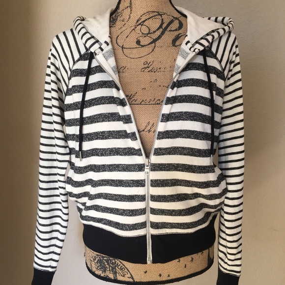 A|X Armani Exchange Striped Zip Hoodie Medium