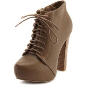 Charlotte Russe platform lace up booties