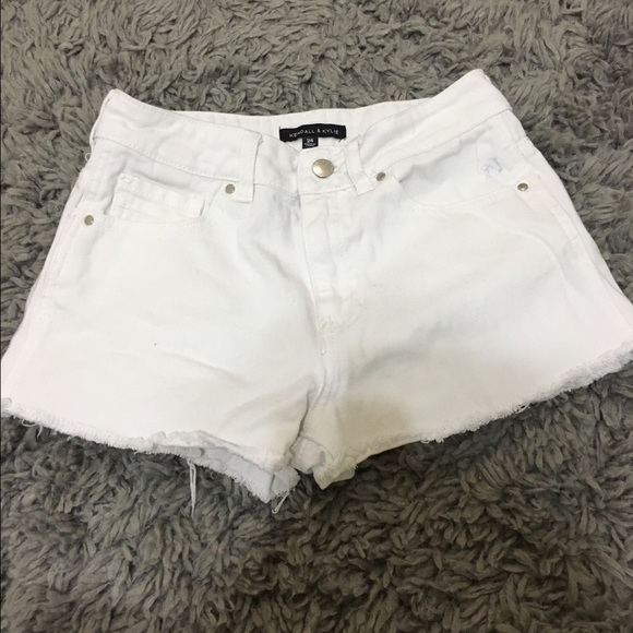 Kendall and Kylie High Waisted White denim shorts