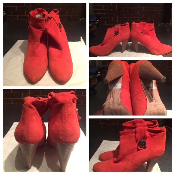 Miss sixty orange suede ankle boots