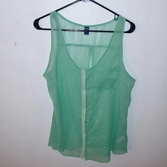 Old navy sheer seafoam green sleeveless top