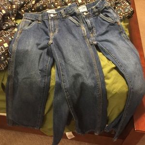 2 pairs size 8 slim utility jeans children's place