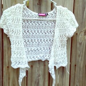 White knitted sweater