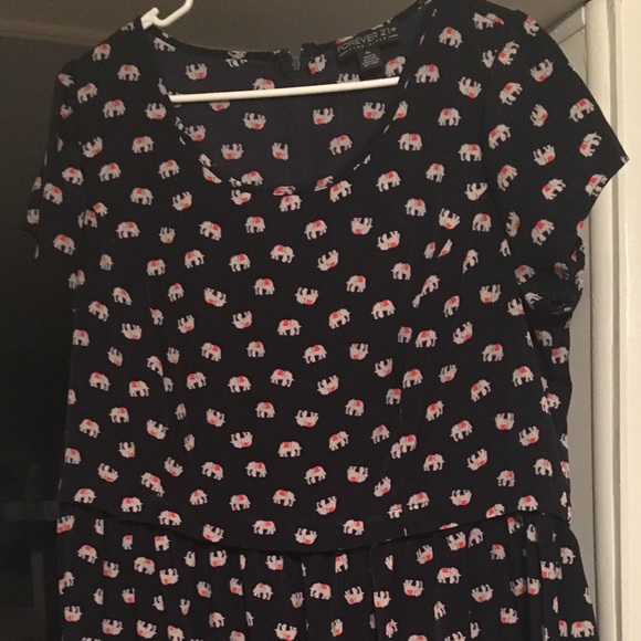 Black dress with mini elephant detail