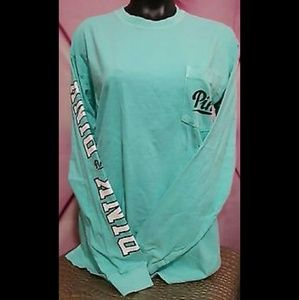 VS Pink long sleeve campus tee Blue