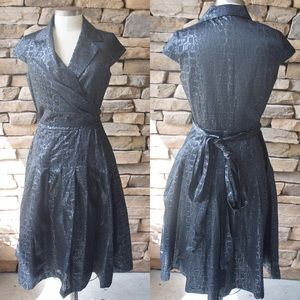 Black print MiDi dress w/ pockets
