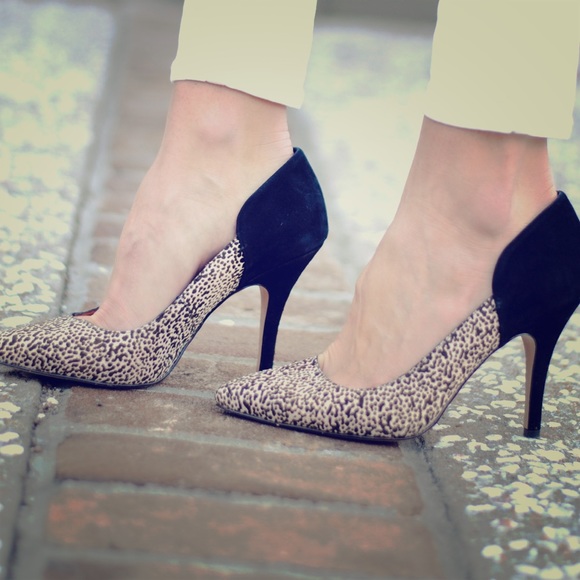 SOLD Madewell Maddie heels, calf hair & suede
