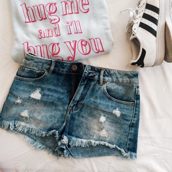 Bullhead denim acid wash shorts