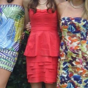 BCBG Max Azria red strapless dress. Size 0!