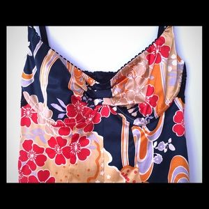 D&G Size 38 printed satin and lace cami dress