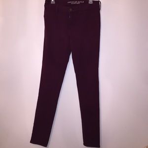 Maroon American Eagle Jeggings