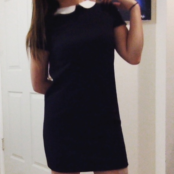 Urban Outfitters White PeterPan Collar Black Dress