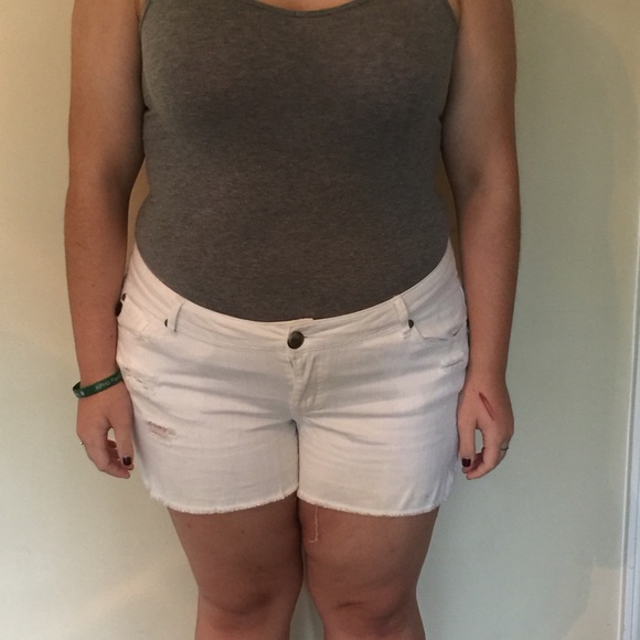 torrid Pants - Torrid white denim shorts