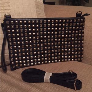 Black Clutch with Gold Studs