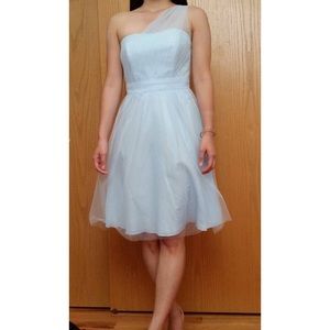 Pale Blue One-Shoulder Formal Dress