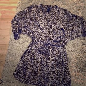 Leopard Satin Robe