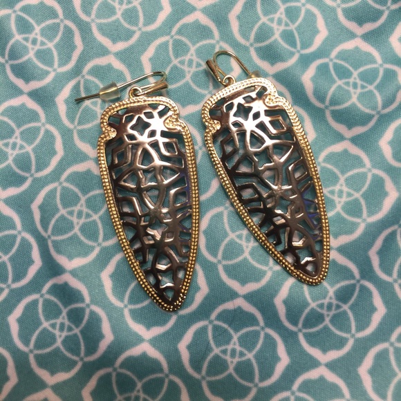 Kendra Scott Sadie spear earrings - silver & gold