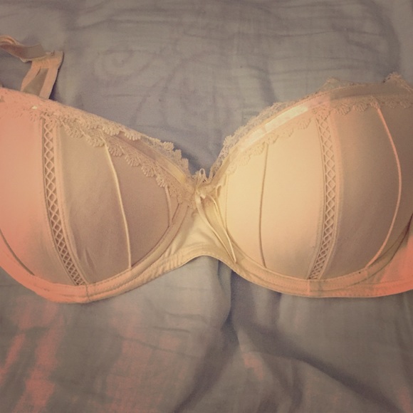 Cream colored push up bra.