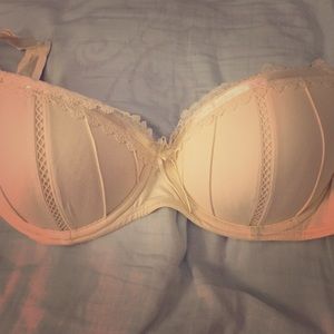 Cream colored push up bra.