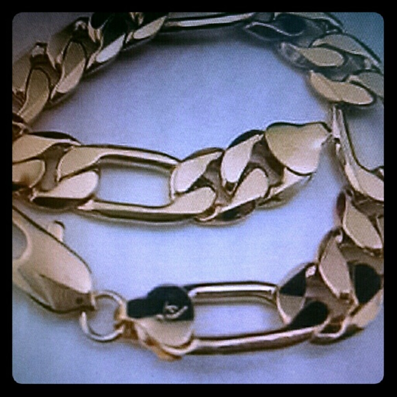 18K Yellow gold filled men's Bracelet - Picture 1 of 2