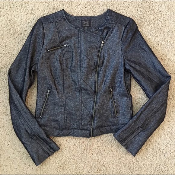 Jackets & Blazers - Guess Black Moto Jacket