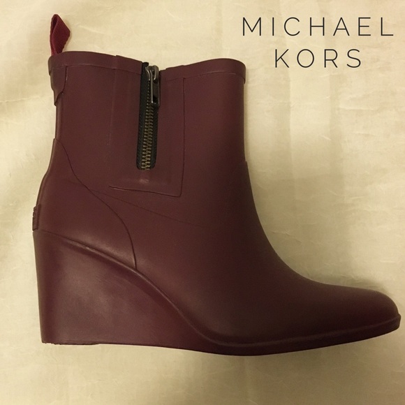 KORS Michael Kors Shoes - Plum wedge rain boots