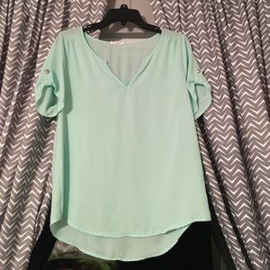 Mint green/pastel blue top