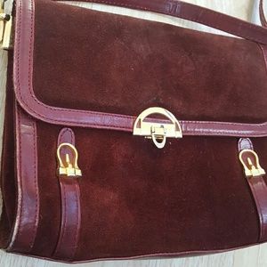 Maroon Suede Purse