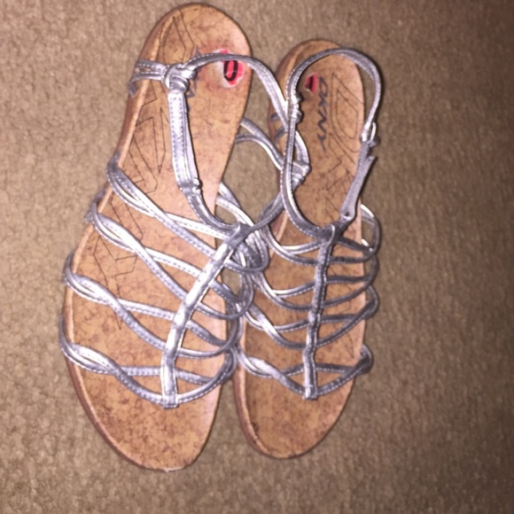 dkny silver sandals