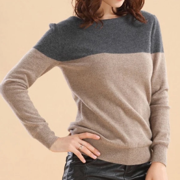 NEW!!! Color block Cashmere sweater - Picture 2 of 3