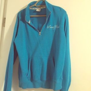 3/4 zip pink sweatshirt oversized