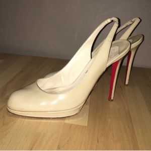 Louboutin nude sling back