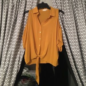Mustard Tie Top