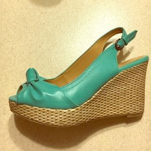 Turquoise wedge sandal