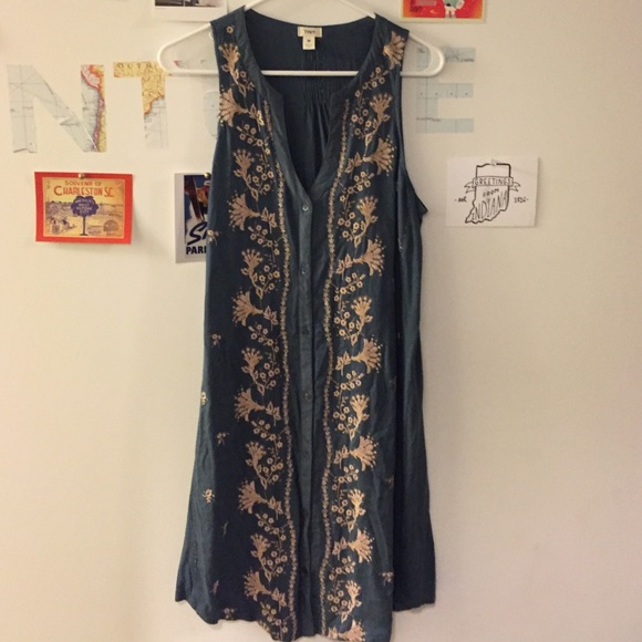 Embroidered Button Down Dress by Tiny