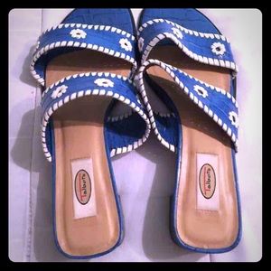 Talbots blue & white sandals