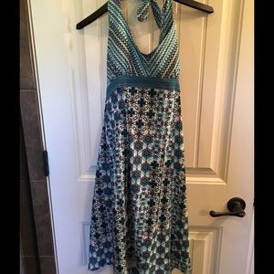 Patterned Halter Dress